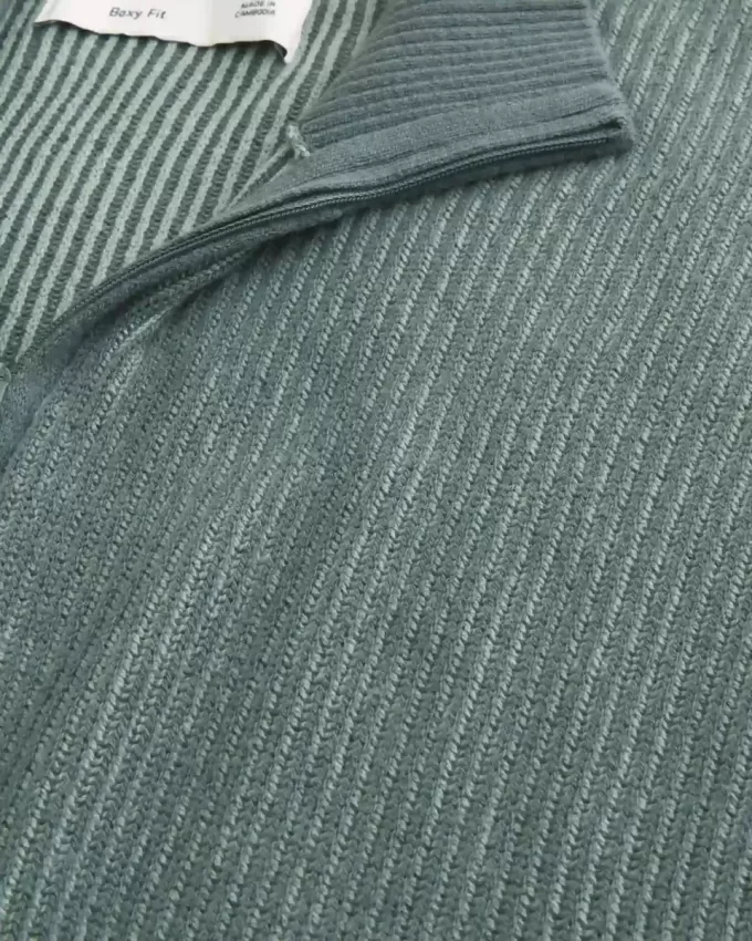 Boxy Quarter-Zip Sweater