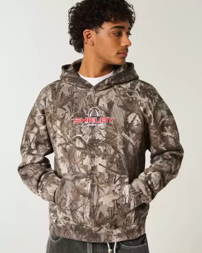 Boxy Shelby Graphic Camo Hoodie