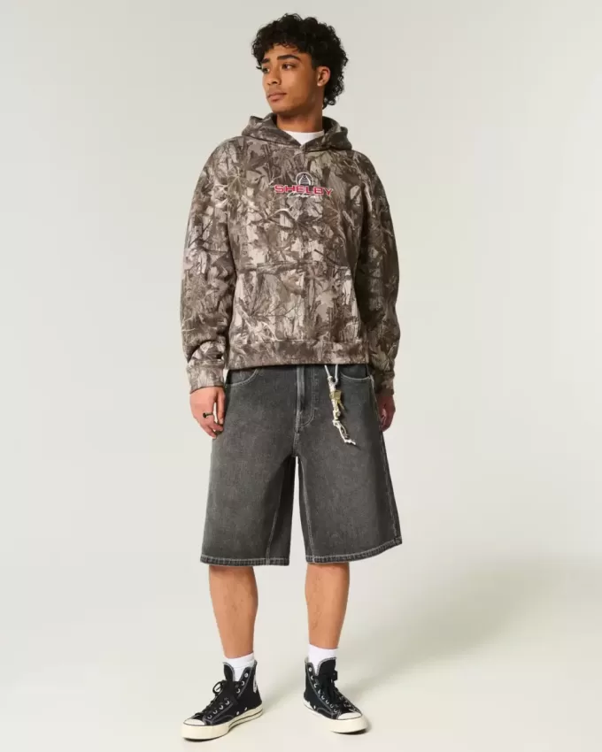 Boxy Shelby Graphic Camo Hoodie