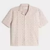 Boxy Short-Sleeve Crochet-Style Shirt Boxy Short-Sleeve Crochet-Style Shirt