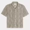 Boxy Short-Sleeve Crochet-Style Shirt