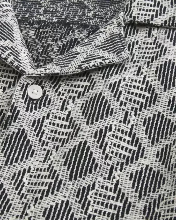 Boxy Short-Sleeve Crochet-Style Shirt Boxy Short-Sleeve Crochet-Style Shirt