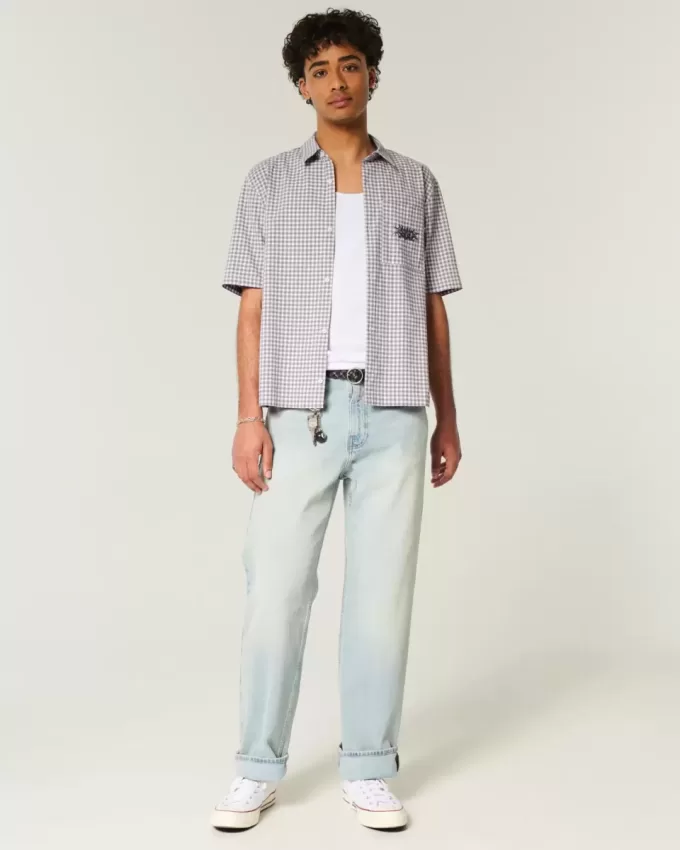 Boxy Short-Sleeve Embroidered Graphic Shirt Boxy Short-Sleeve Embroidered Graphic Shirt