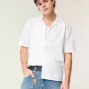 Boxy Short-Sleeve Linen-Blend Shirt Boxy Short-Sleeve Linen-Blend Shirt