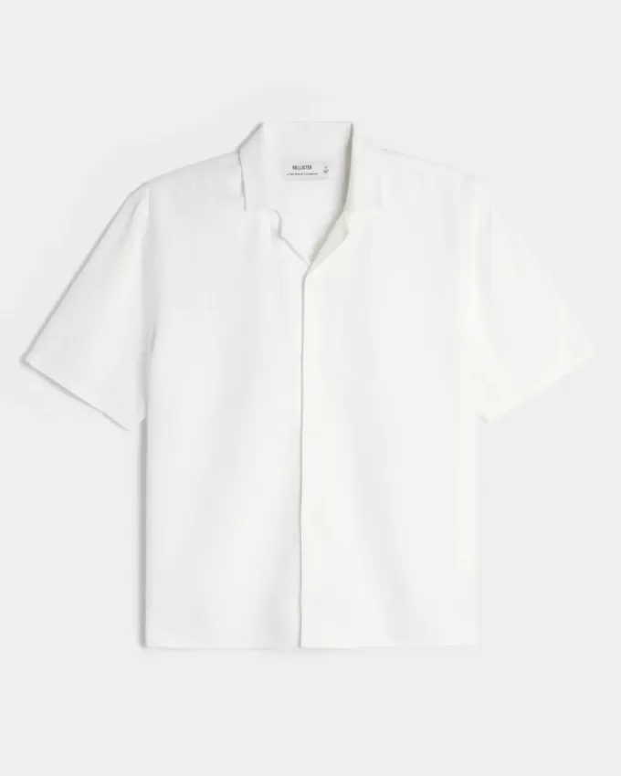 Boxy Short-Sleeve Linen-Blend Shirt Boxy Short-Sleeve Linen-Blend Shirt