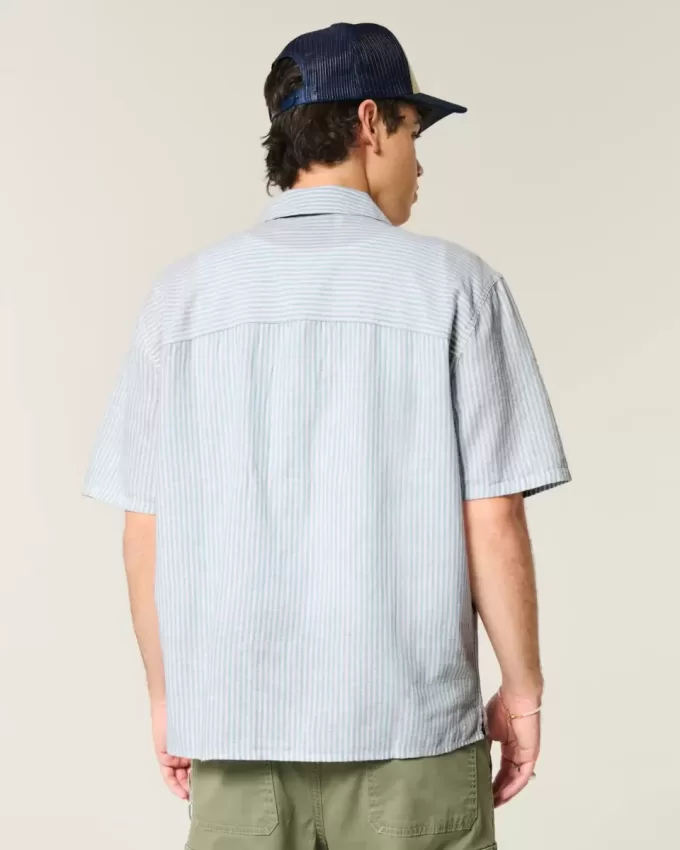 Boxy Short-Sleeve Linen-Blend Shirt Boxy Short-Sleeve Linen-Blend Shirt
