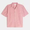 Boxy Short-Sleeve Linen-Blend Shirt