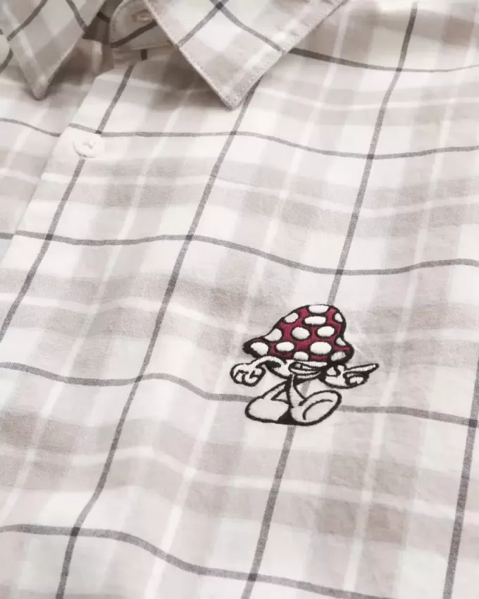 Boxy Short-Sleeve Mushroom Graphic Shirt