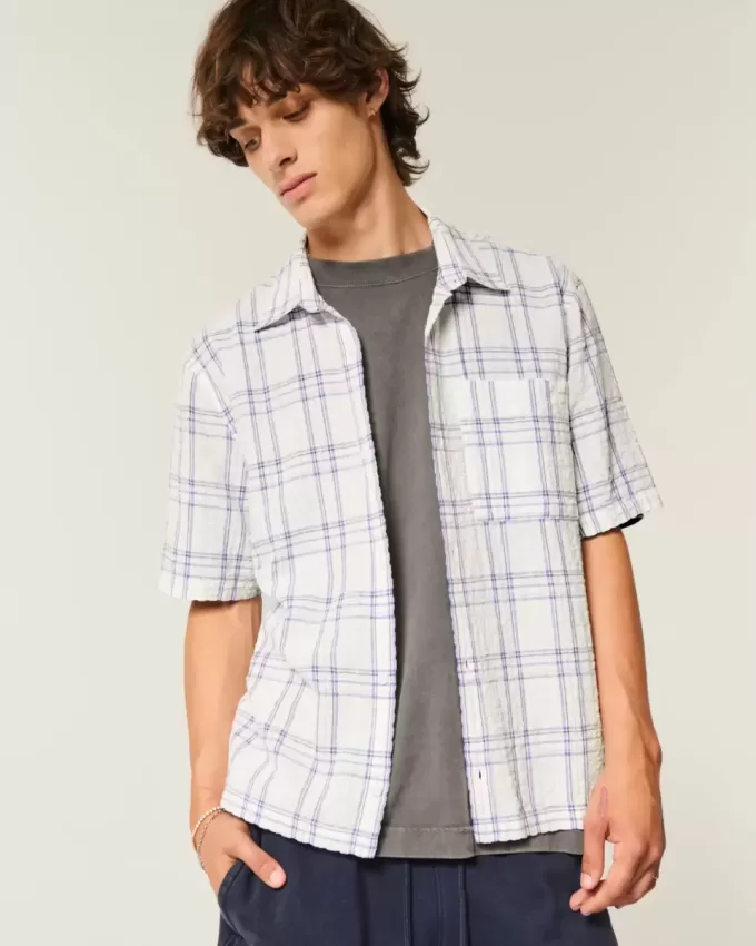 Boxy Short-Sleeve Pocket Shirt
