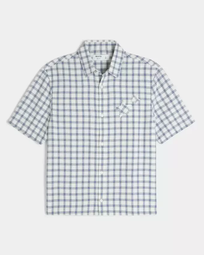 Boxy Short-Sleeve Star Applique Shirt Boxy Short-Sleeve Star Applique Shirt