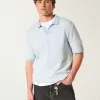 Boxy Short-Sleeve Sweater Polo