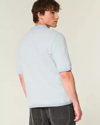 Boxy Short-Sleeve Sweater Polo