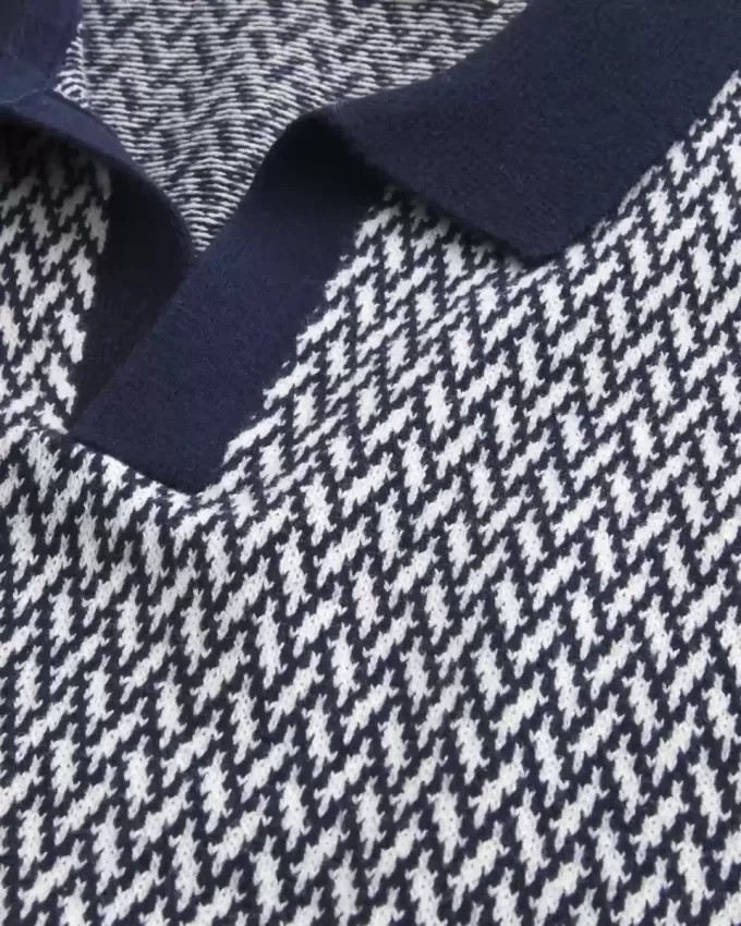 Boxy Short-Sleeve Sweater Polo