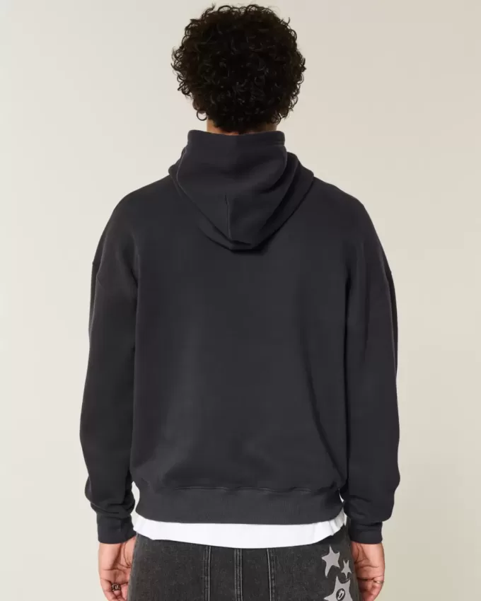 Boxy Skull Graphic Hoodie