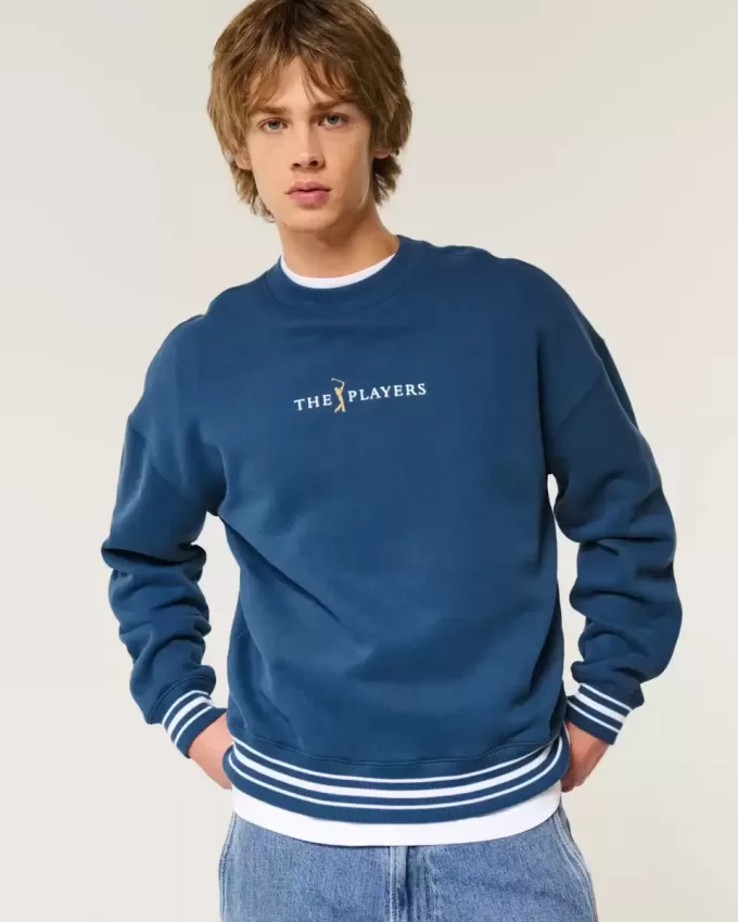 Boxy The Players Golf Graphic Crew Sweatshirt Boxy The Players Golf Graphic Crew Sweatshirt