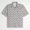 Boxy Tropical Pattern Linen-Blend Shirt