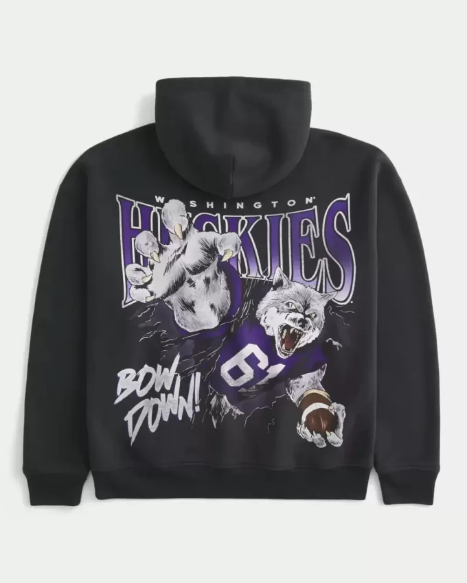 Boxy University of Washington Huskies Graphic Hoodie
