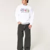 Boxy West Coast Marathon Graphic Crew Sweatshirt