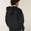 Boxy Zip-Up Flame Graphic Hoodie
