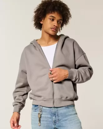 Boxy Zip-Up Hoodie