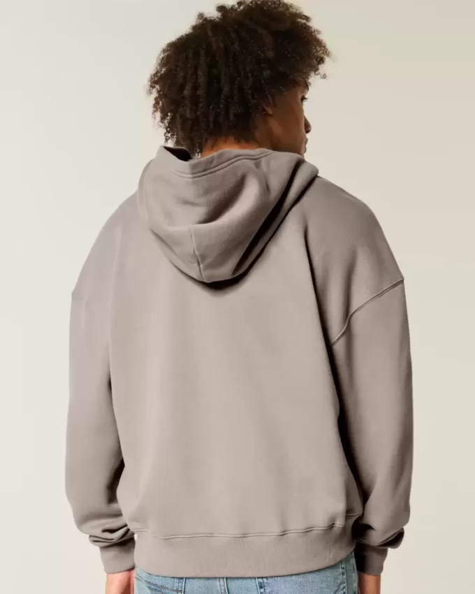 Boxy Zip-Up Hoodie