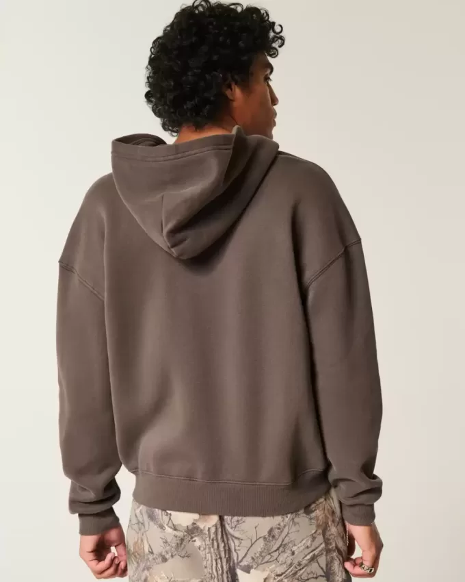 Boxy Zip-Up Hoodie