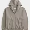 Boxy Zip-Up Hoodie