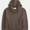 Boxy Zip-Up Hoodie