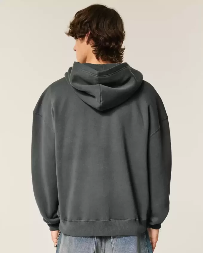 Boxy Zip-Up Hoodie