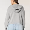 Boxy Zip-Up Sweater Hoodie
