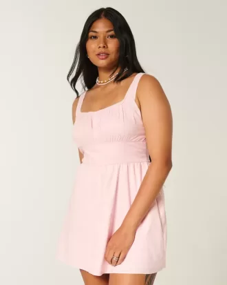 Button-Front Mini Dress