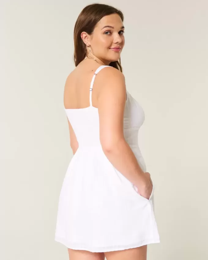 Button-Front Mini Dress