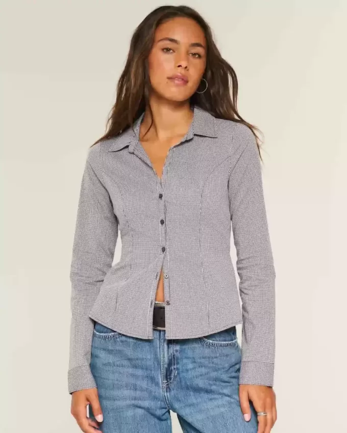 Button-Through Poplin Shirt
