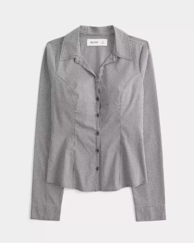 Button-Through Poplin Shirt