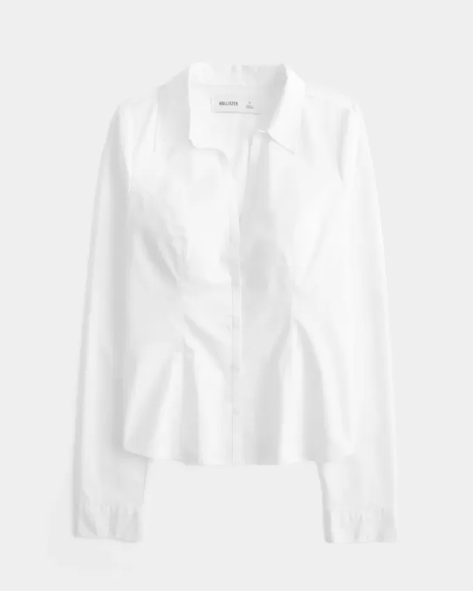 Button-Through Poplin Shirt