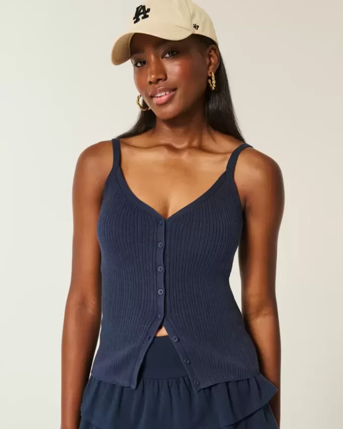 Button-Through Sweater Tank
