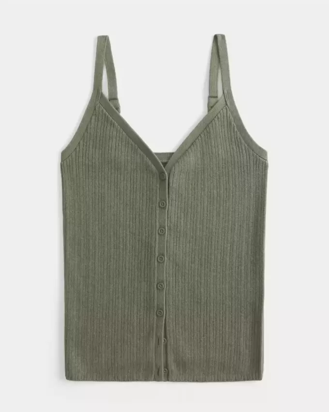 Button-Through Sweater Tank