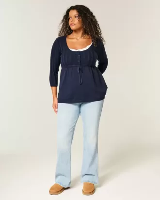 Cable-Knit Babydoll Sweater