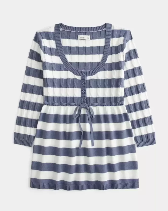 Cable-Knit Babydoll Sweater