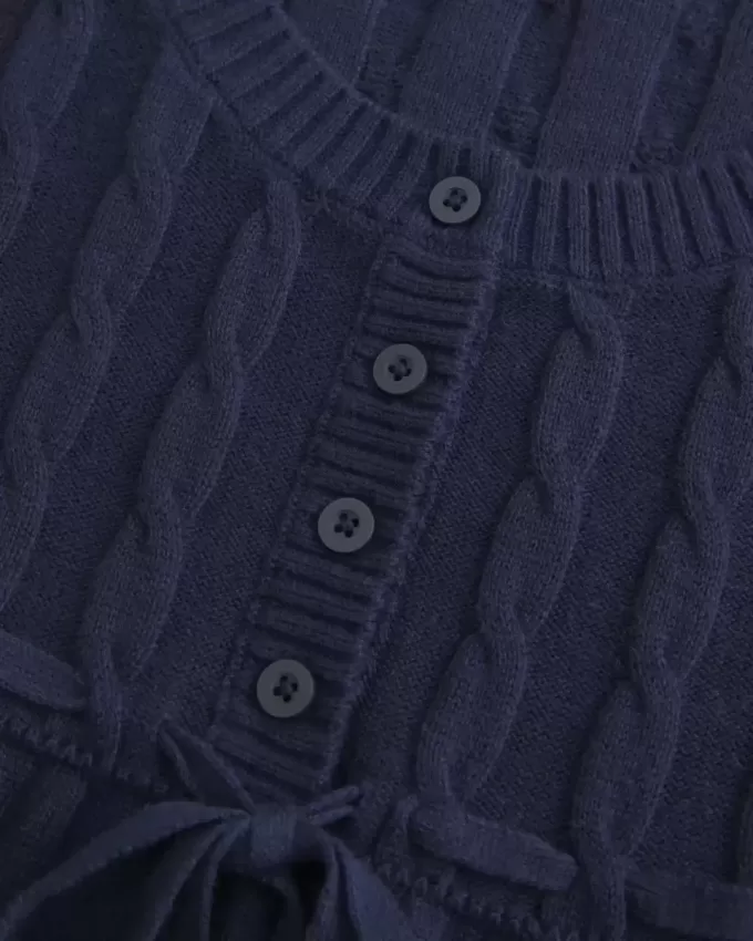 Cable-Knit Babydoll Sweater