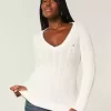 Cable-Knit Icon V-Neck Sweater