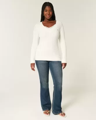 Cable-Knit Icon V-Neck Sweater