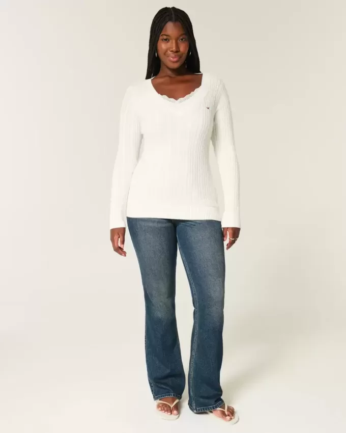 Cable-Knit Icon V-Neck Sweater