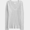 Cable-Knit Icon V-Neck Sweater