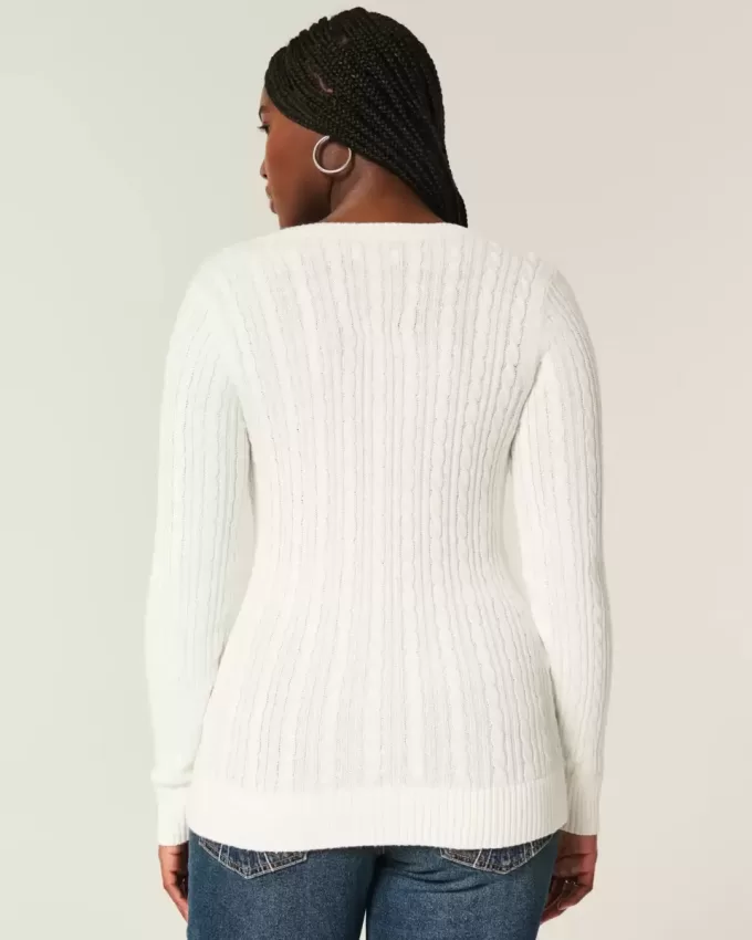 Cable-Knit Icon V-Neck Sweater