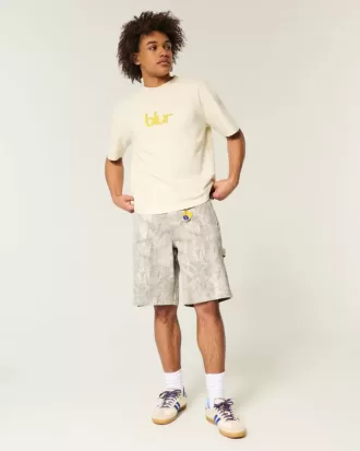 Camo Baggy Denim Shorts