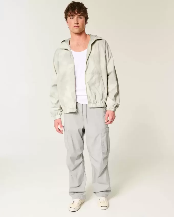 Camo Zip-Up Windbreaker Jacket Camo Zip-Up Windbreaker Jacket