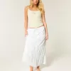 Clip Dot Tiered Maxi Skirt