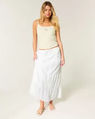 Clip Dot Tiered Maxi Skirt