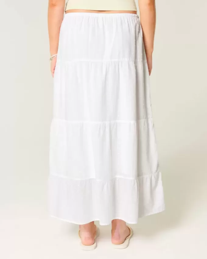 Clip Dot Tiered Maxi Skirt